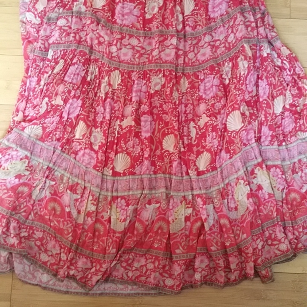 Spell Designs Exclusive Red Seashell Gown Maxi Dress M Free People Mermaid FP - Picture 15 of 16